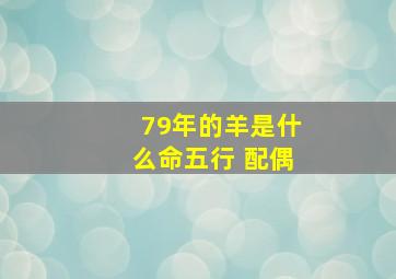 79年的羊是什么命五行 配偶